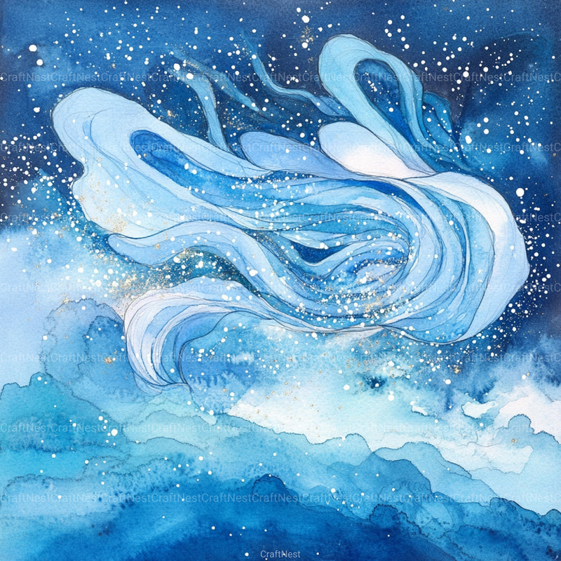 Blue Holographic Glitter Digital Paper - CraftNest - Digital Crafting and Art