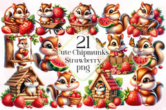 Cute Chipmunks Clipart Bundle - CraftNest - Digital Crafting and Art