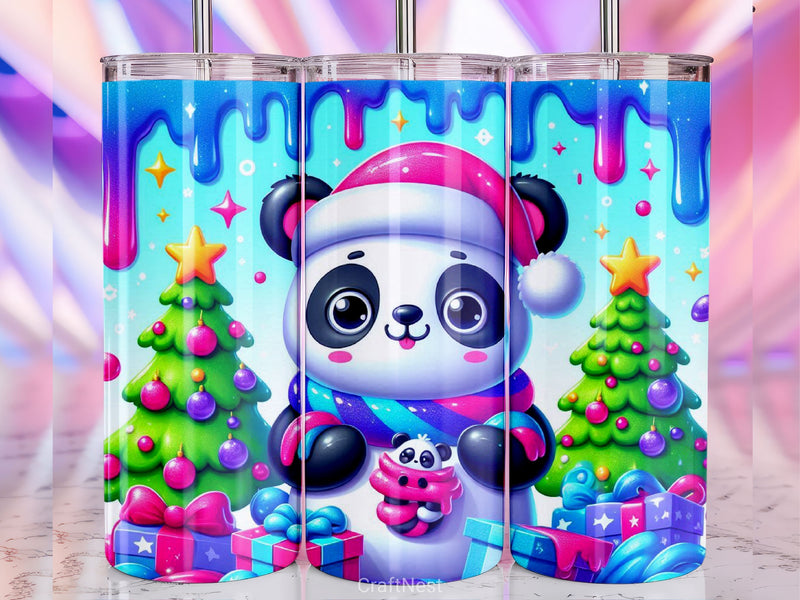 Christmas Panda Tumbler Wrap Bundle 1 - CraftNest - Digital Crafting and Art