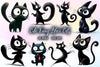 Funny Black Cats Cute Cat Clipart Bundle 2