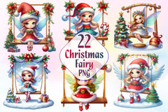 Christmas Fairy On Swing Clipart Bundle - CraftNest - Digital Crafting and Art