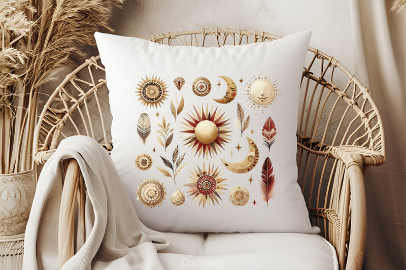 Boho Rainbow Clipart Bundle - CraftNest - Digital Crafting and Art