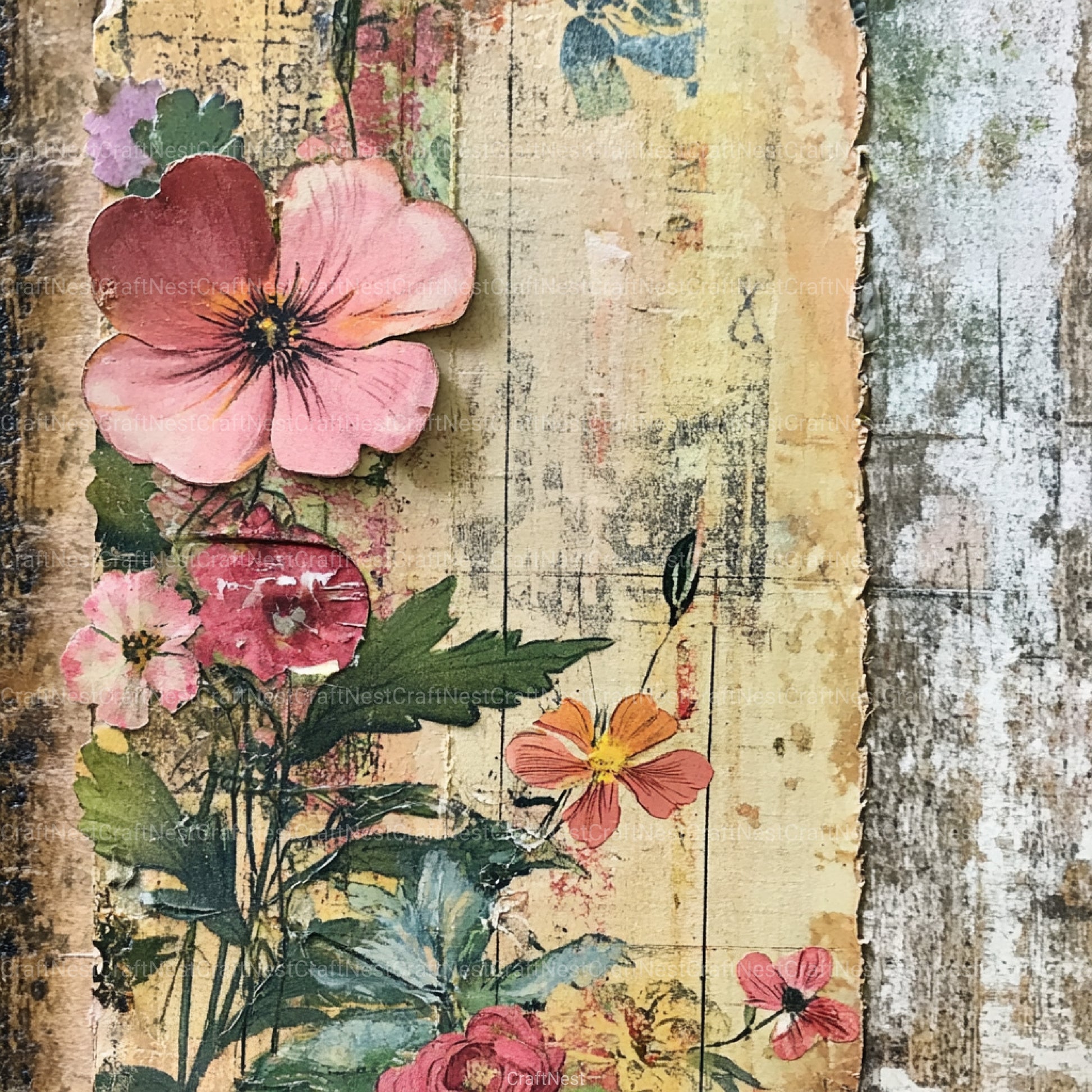 Vintage Floral Collage Clipart Bundle - CraftNest - Digital Crafting and Art