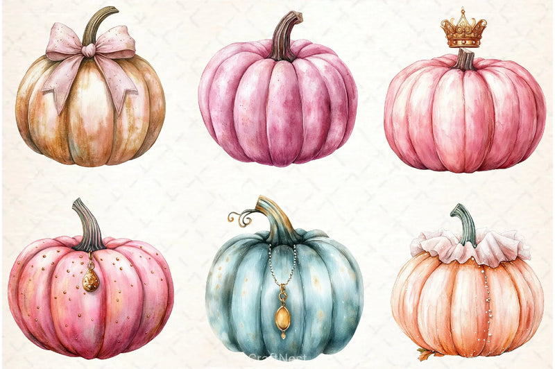 Coquette Pumpkin Clipart Bundle - CraftNest - Digital Crafting and Art