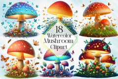 Mushroom Clipart Bundle 4 - CraftNest - Digital Crafting and Art