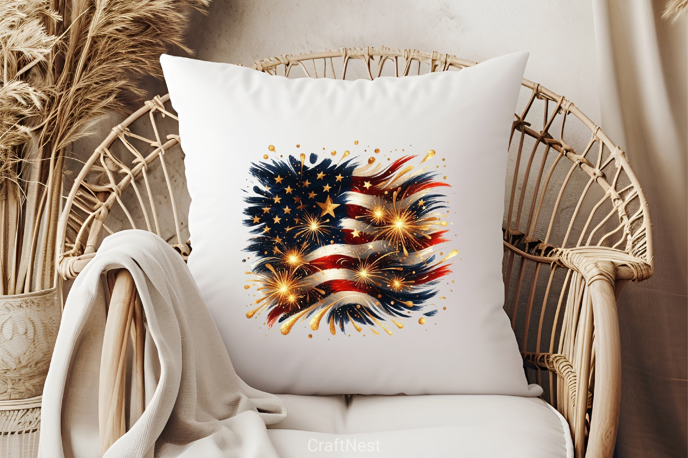 4th of July Brushstroke Clipart Bundle - CraftNest - Digital Crafting and Art