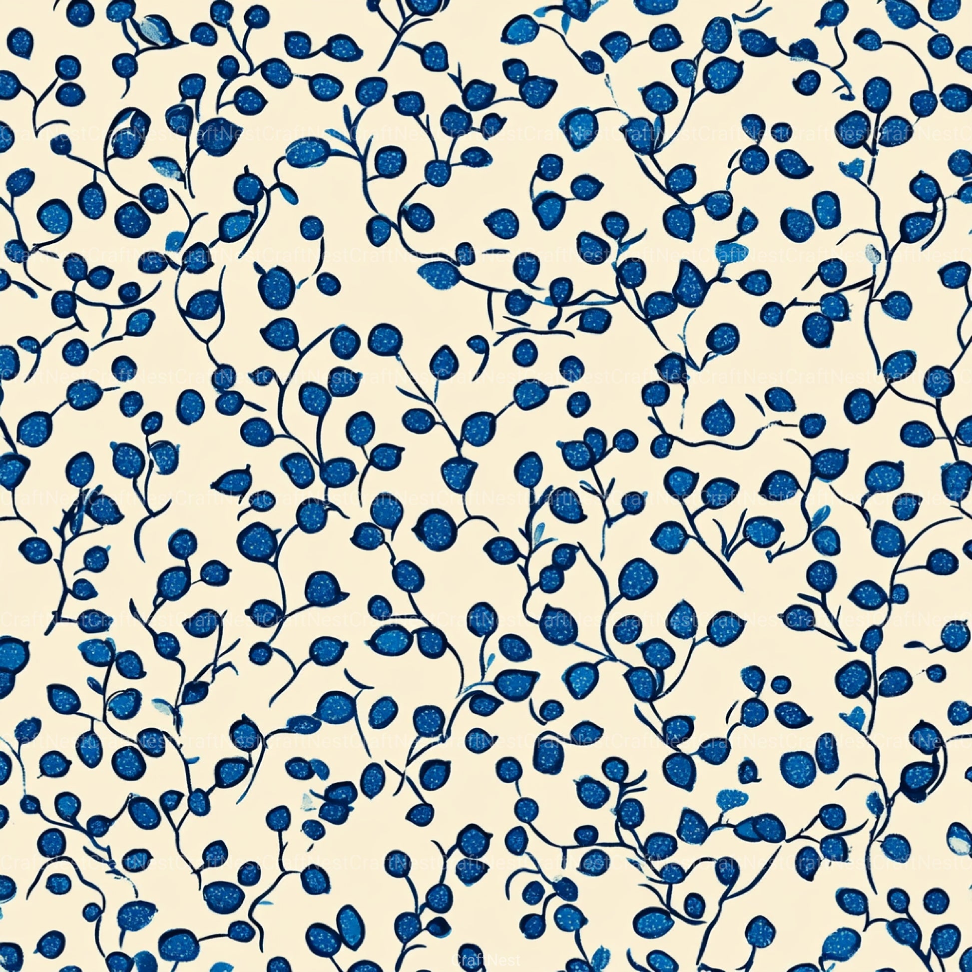 Blueberry Seamless Pattern Papers Digital - CraftNest - Digital Crafting and Art