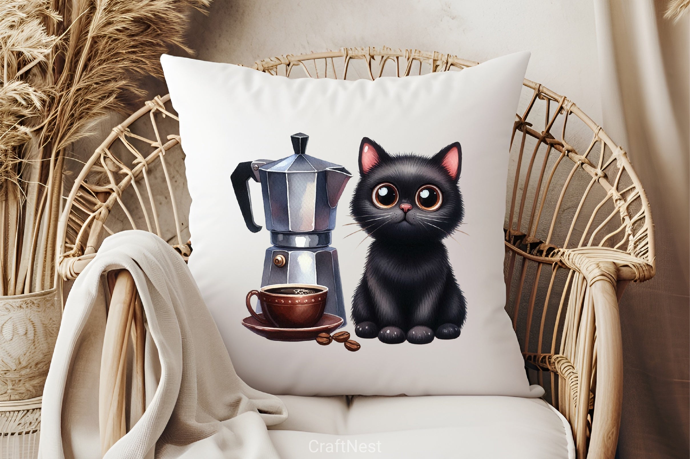 Cat Silhouette Coffee Clipart Bundle - CraftNest - Digital Crafting and Art