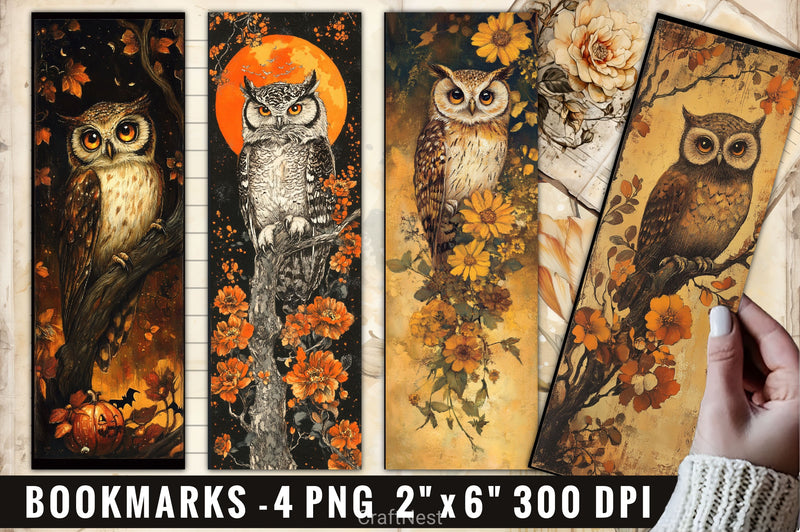 Halloween Owl Flowers Clipart Bundle - CraftNest - Digital Crafting and Art