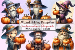 Wizard Pumpkins Clipart Bundle - CraftNest - Digital Crafting and Art