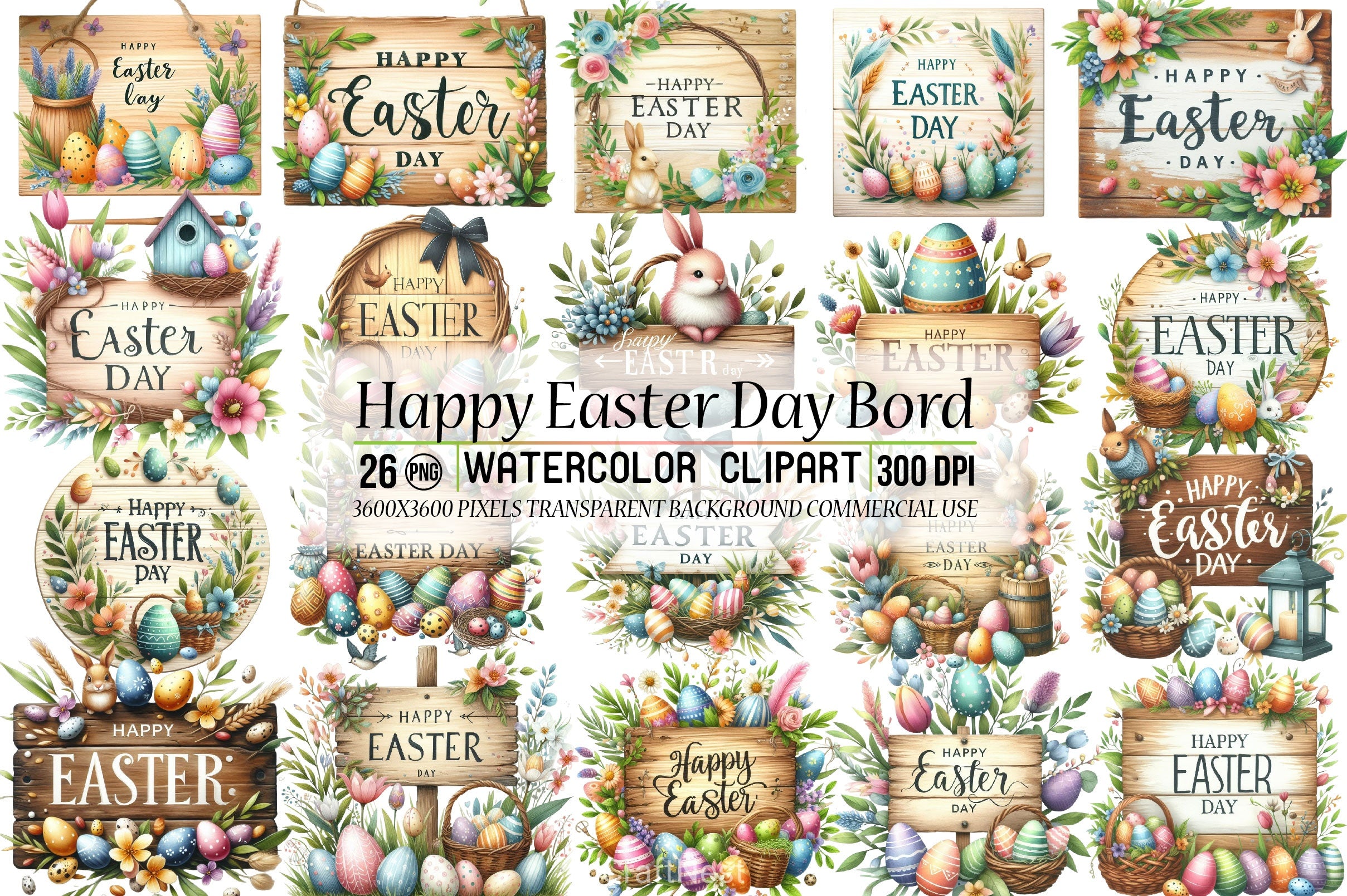 Happy Easter Clipart Bundle 3 - CraftNest - Digital Crafting and Art