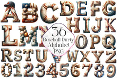 Baseball Dirty Alphabet Clipart Bundle - CraftNest - Digital Crafting and Art