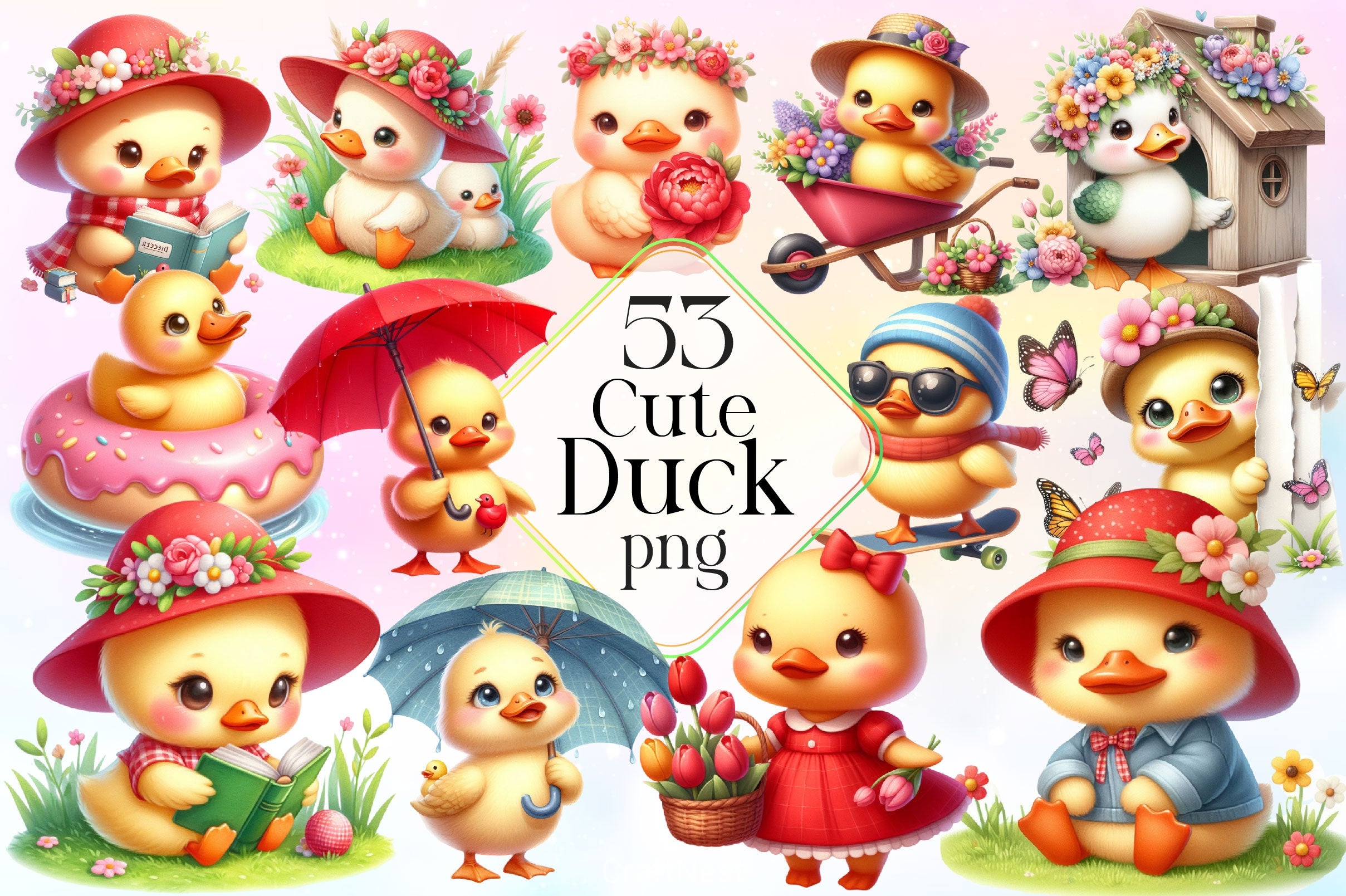 Cute Duck Clipart Bundle - CraftNest - Digital Crafting and Art