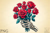 Roses Bouquet Skeleton Hand Clipart Bundle 2