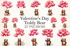 Valentine Teddy Bear Clipart Bundle 2 - CraftNest - Digital Crafting and Art