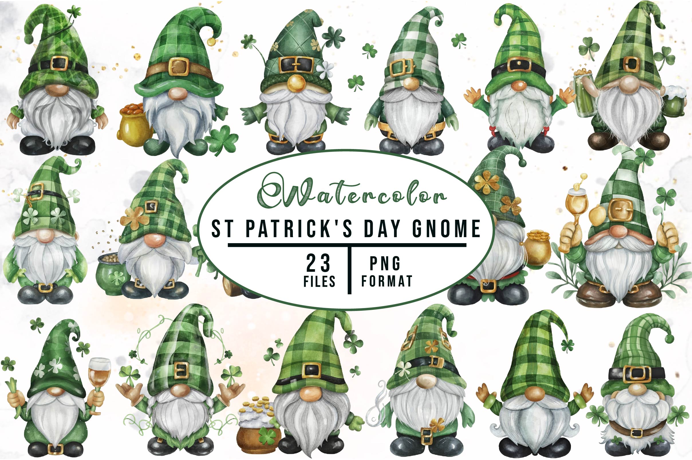 St Patricks Day Gnome Clipart Bundle - CraftNest - Digital Crafting and Art