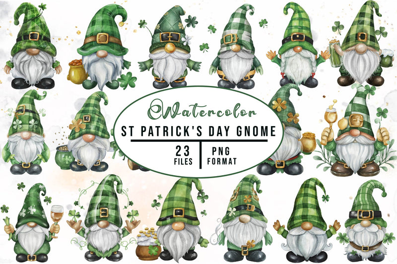St Patricks Day Gnome Clipart Bundle - CraftNest - Digital Crafting and Art