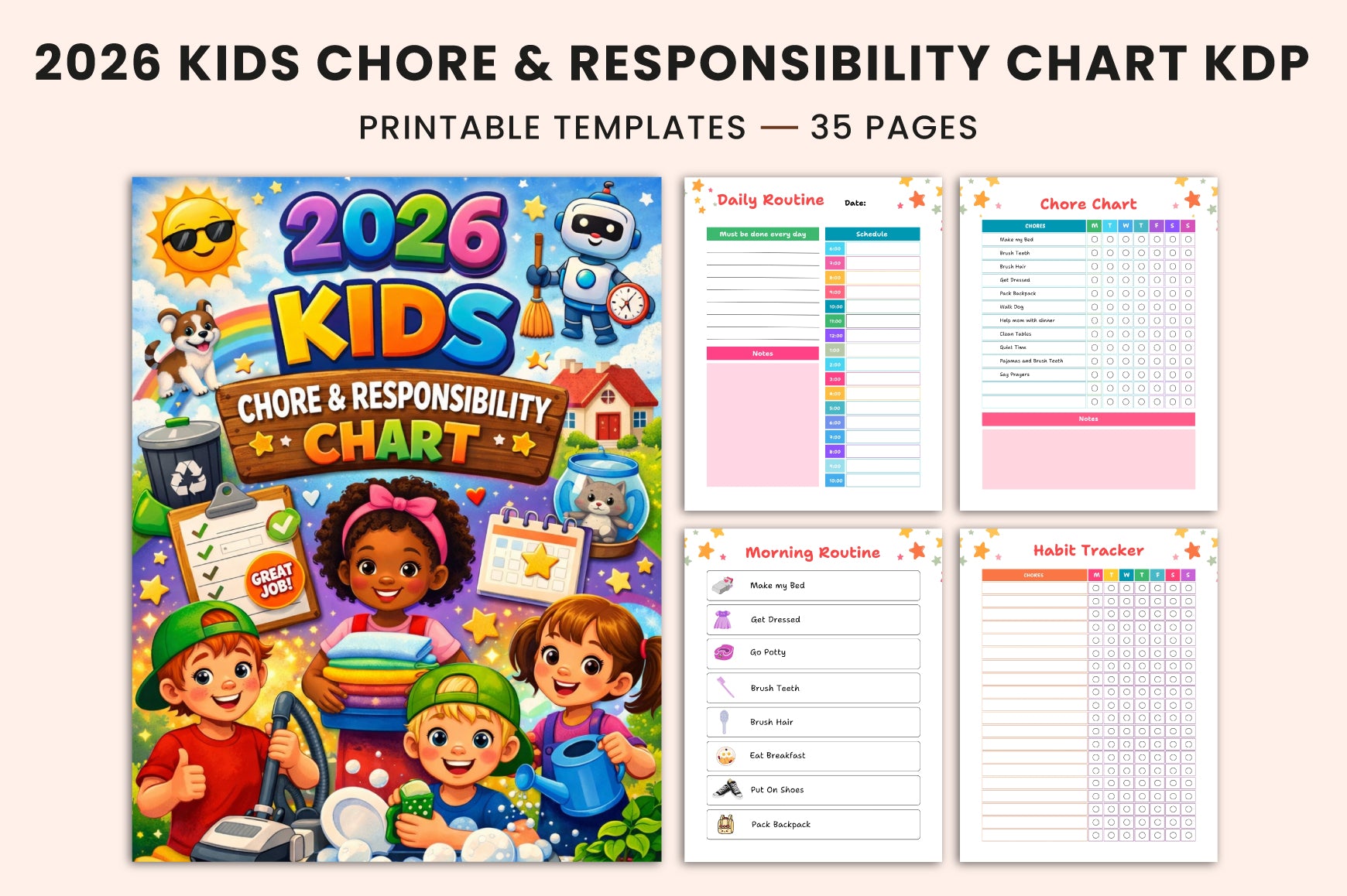 Kids Chore Responsibility Chart Planner