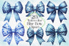 Watercolour Blue Bows Clipart Bundle