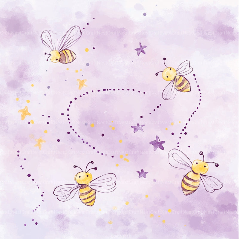Princess Bee Digital Paper - CraftNest - Digital Crafting and Art