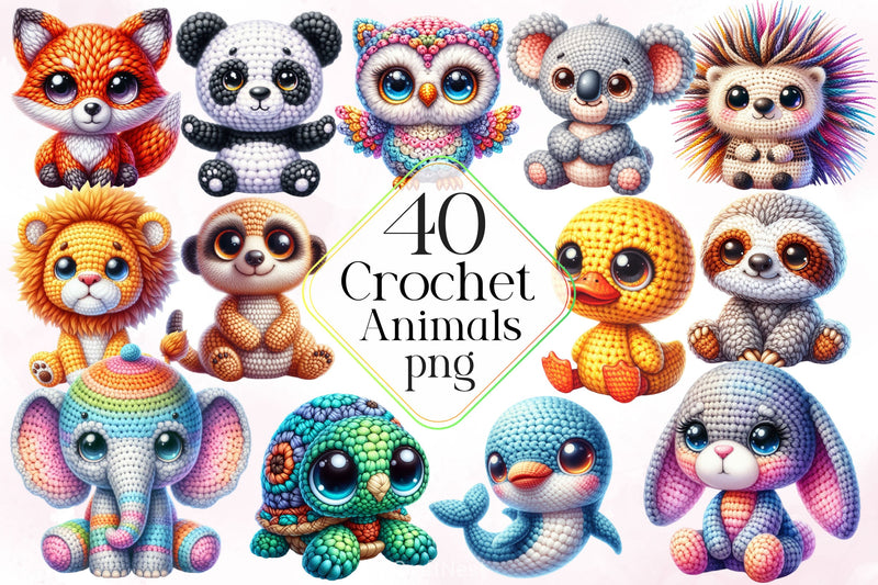 Crochet Animals Clipart Bundle - CraftNest - Digital Crafting and Art