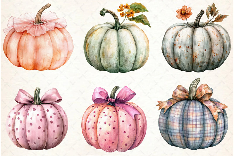 Coquette Pumpkin Clipart Bundle - CraftNest - Digital Crafting and Art