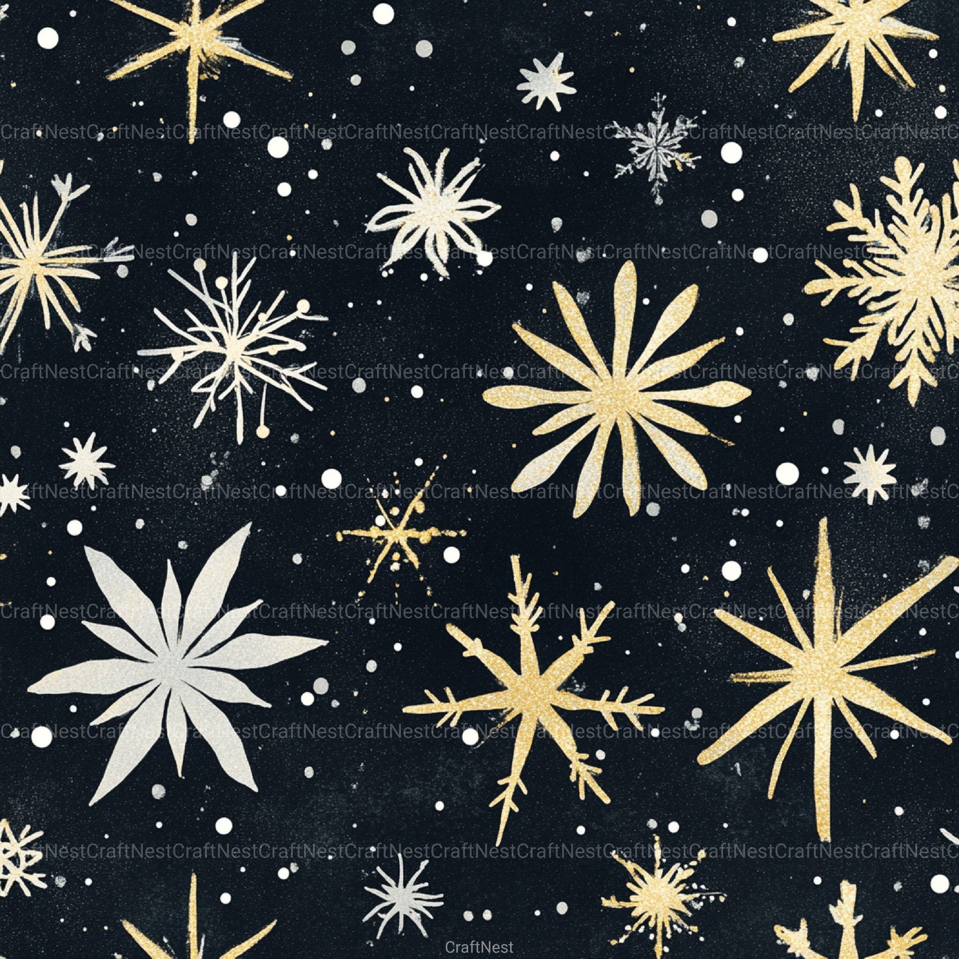 Stars & Snowflakes Winter Glitter Clipart Bundle - CraftNest - Digital Crafting and Art