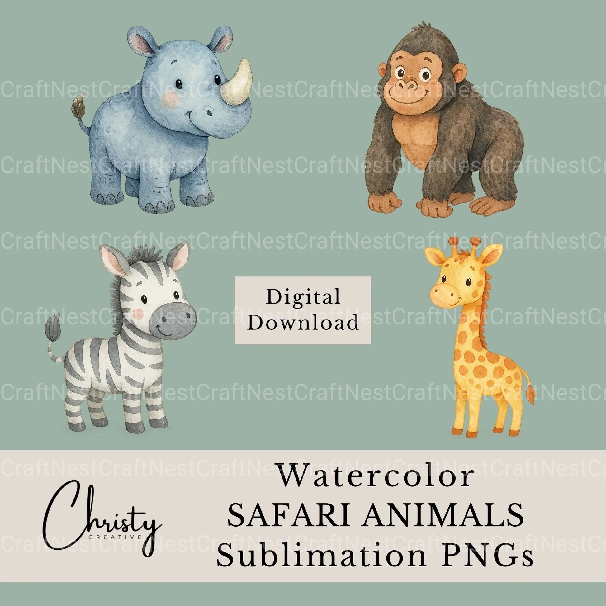 Safari Animals Clipart Bundle 6 - CraftNest - Digital Crafting and Art