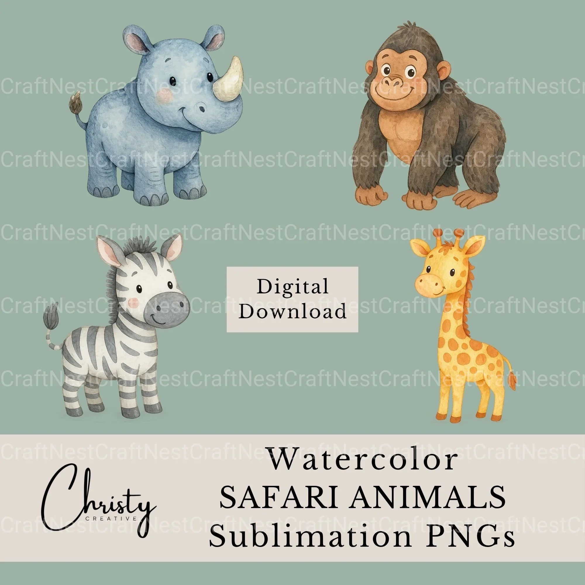 Safari Animals Clipart Bundle 6 - CraftNest - Digital Crafting and Art