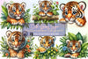 Cute Baby Tiger Clipart Bundle