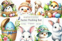 Easter Peeking Out Clipart Bundle 2 - CraftNest - Digital Crafting and Art
