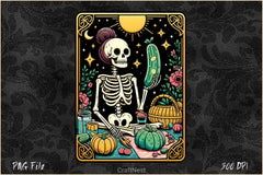 Funny Gardening Skeleton Tarot Card Clipart Bundle - CraftNest - Digital Crafting and Art