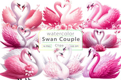 Swan Couple Clipart Bundle - CraftNest - Digital Crafting and Art