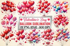 Valentine's Day Balloon Clipart Bundle - CraftNest - Digital Crafting and Art