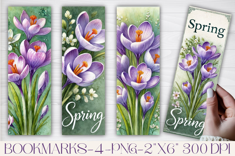 Elegant Crocus Bookmarks for Junk Journals - CraftNest - Digital Crafting and Art