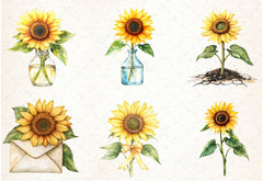 Sunflowers Clipart Bundle - CraftNest - Digital Crafting and Art