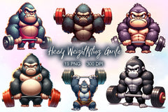 Heavy Weightlifting Gorilla Clipart Bundle 2 - CraftNest - Digital Crafting and Art