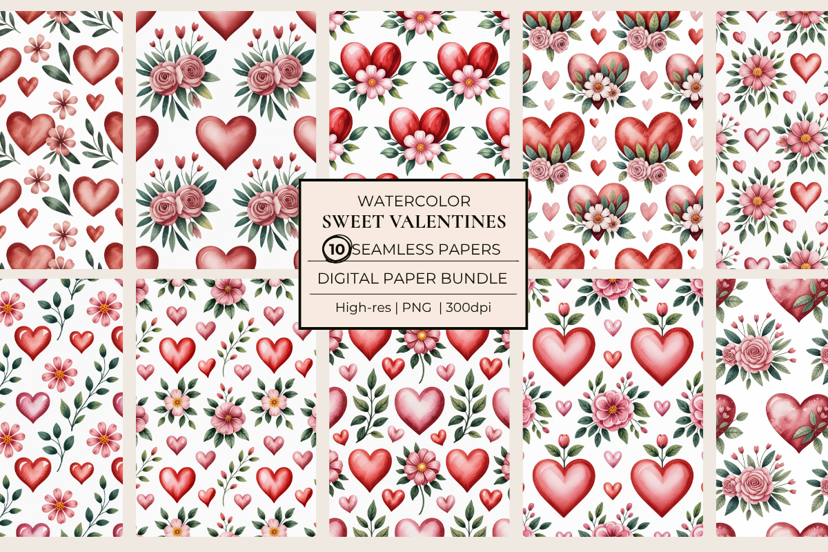 Sweet Valentines Seamless Papers