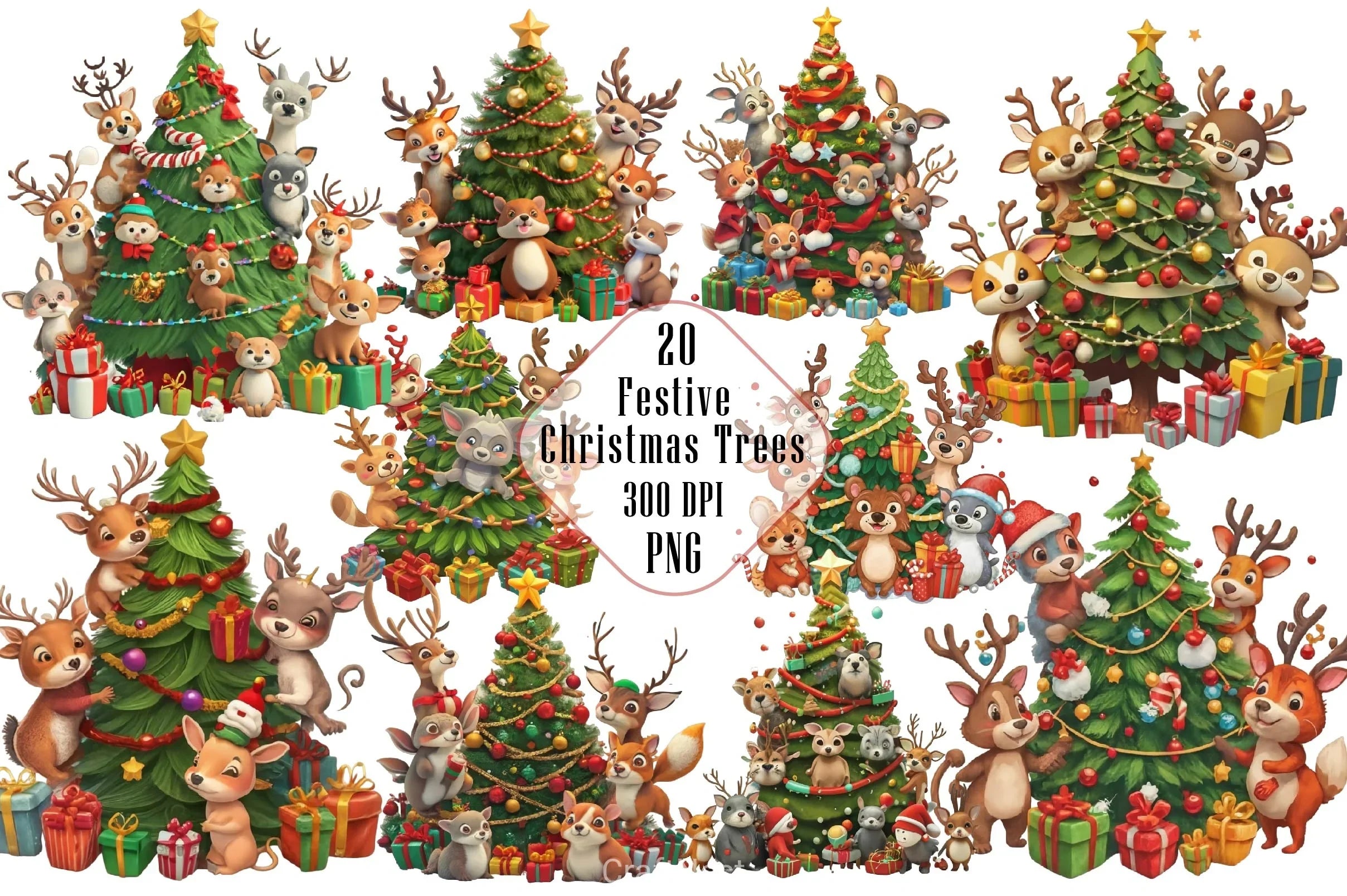 Christmas Tree Clipart Bundle 18 - CraftNest - Digital Crafting and Art