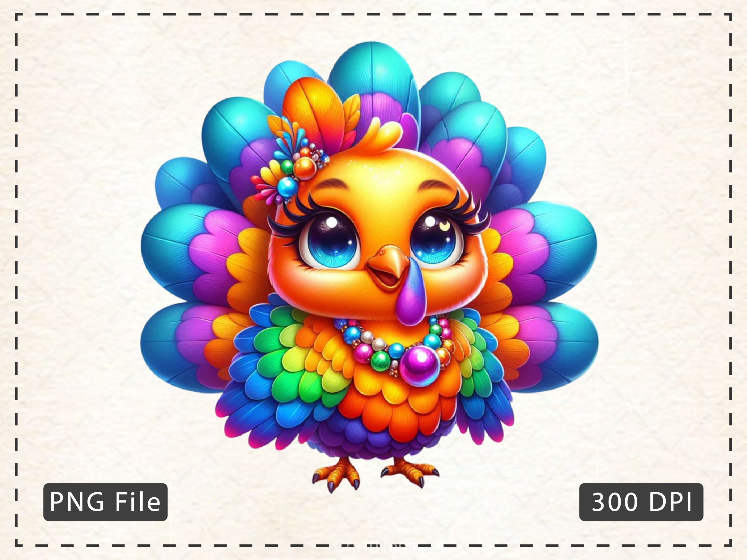 Funny Colorful Coquette Turkey Clipart Bundle - CraftNest - Digital Crafting and Art