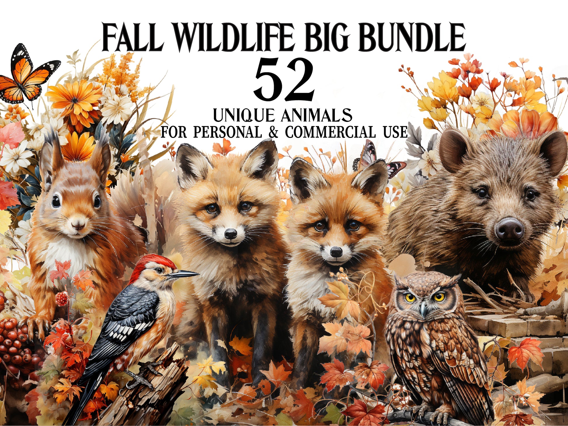 Fall Wildlife Clipart - CraftNest