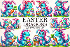 Easter Dragons Clipart Bundle - CraftNest - Digital Crafting and Art