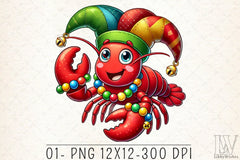 Lobster Mardi Gras Clipart Bundle 2 - CraftNest - Digital Crafting and Art