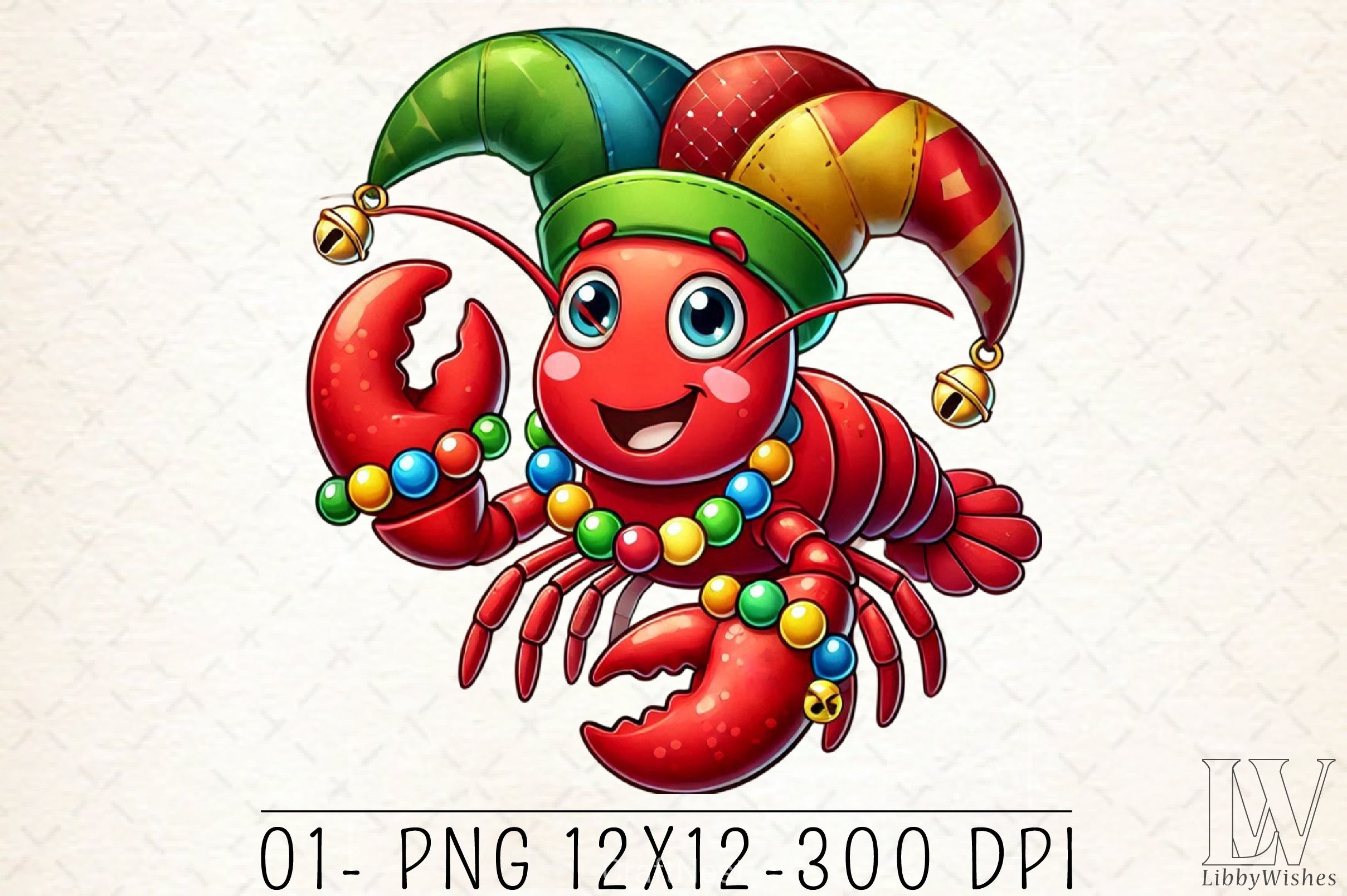 Lobster Mardi Gras Clipart Bundle 2 - CraftNest - Digital Crafting and Art