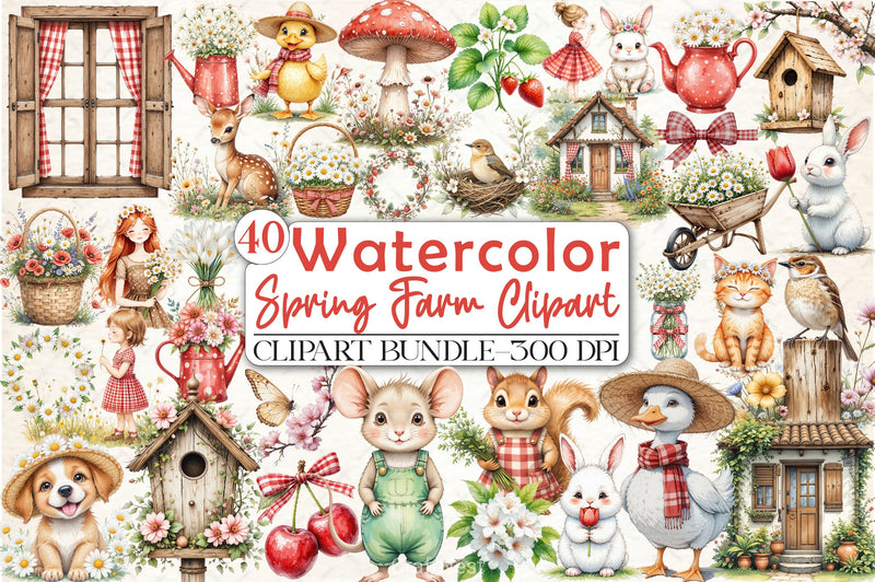 Spring Farm Clipart Bundle - CraftNest - Digital Crafting and Art