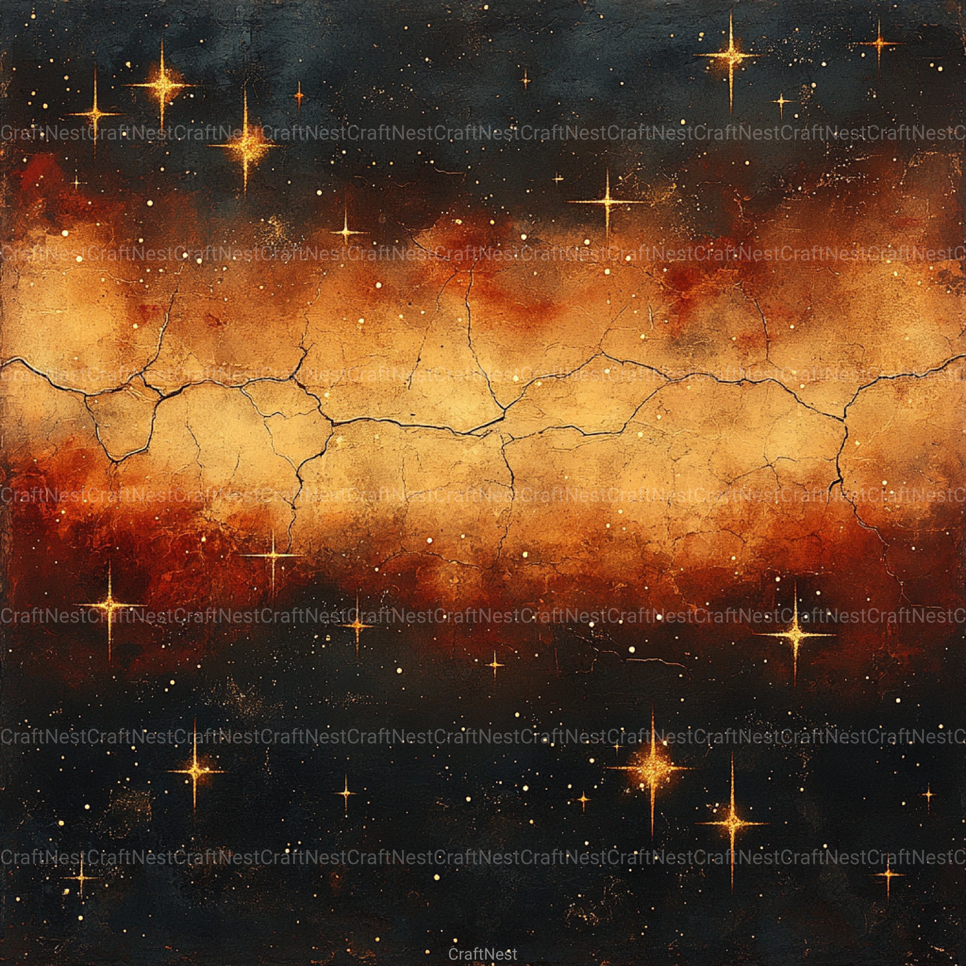 Gold Starry Grunge Digital Paper 4 - CraftNest - Digital Crafting and Art
