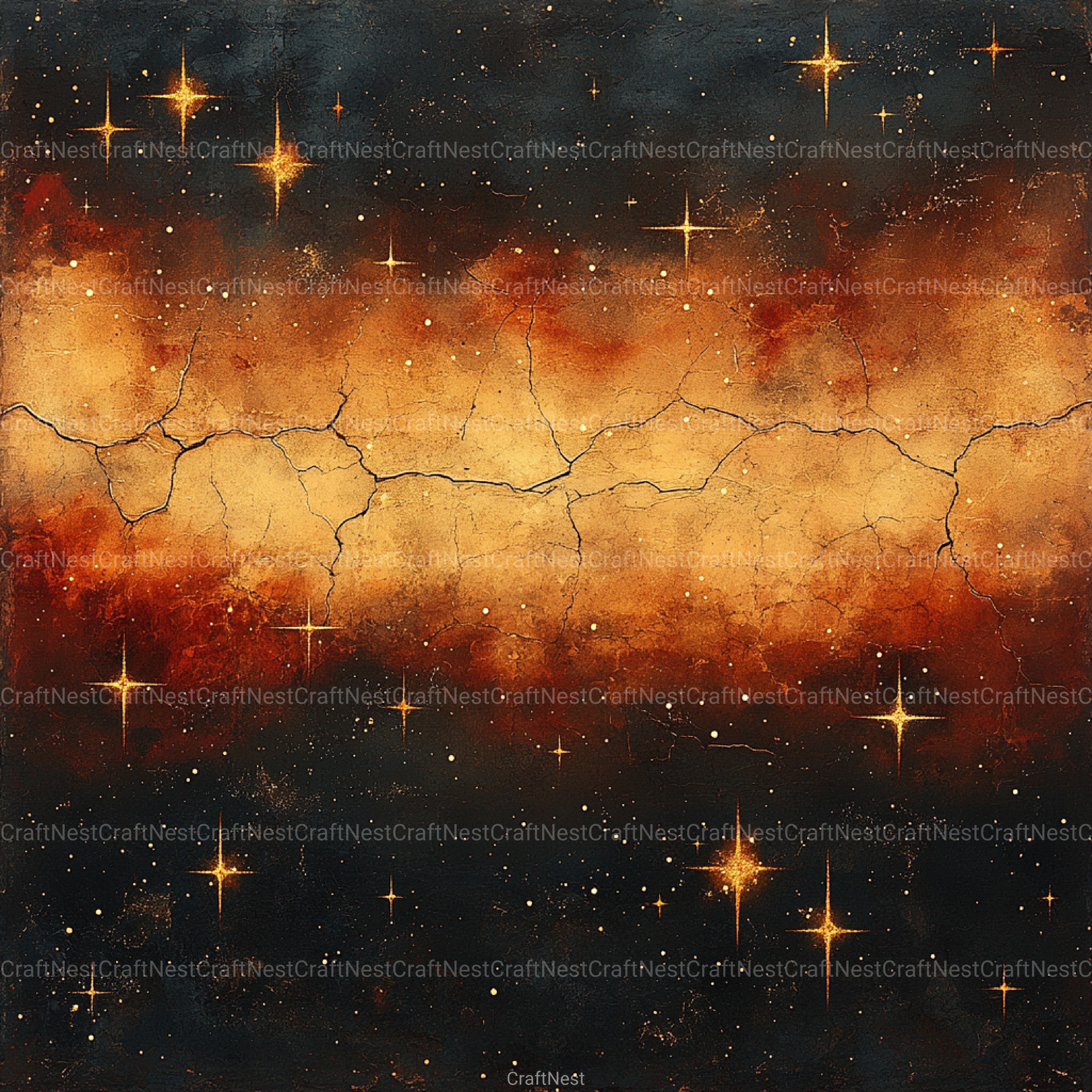Gold Starry Grunge Digital Paper 4 - CraftNest - Digital Crafting and Art