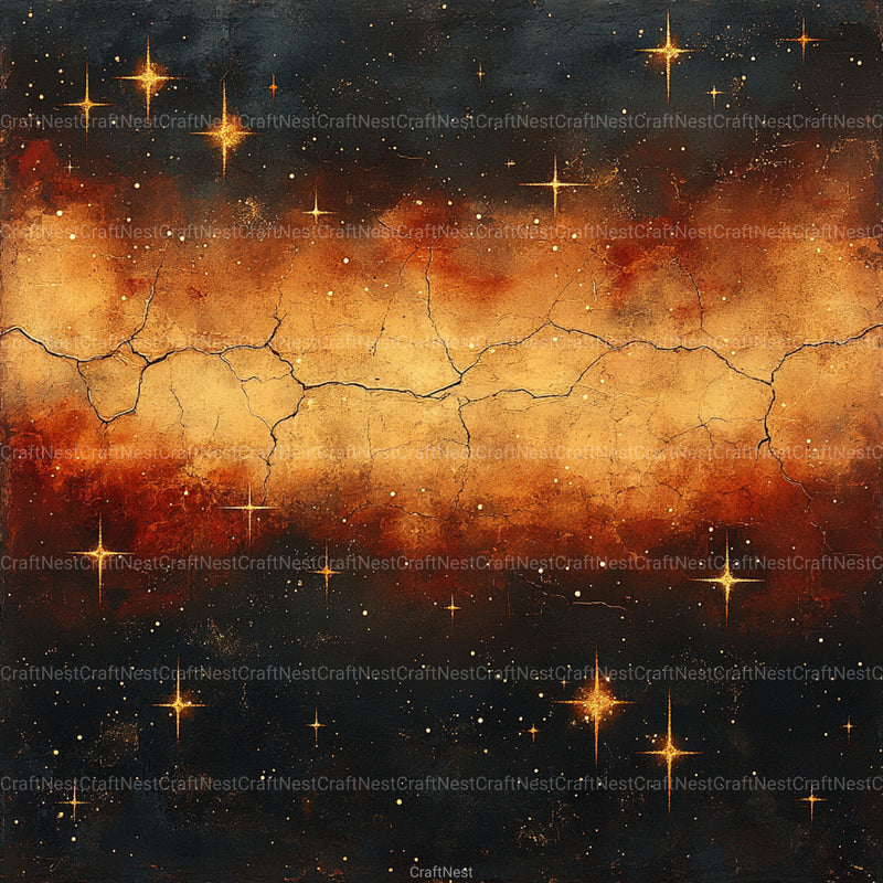 Gold Starry Grunge Digital Paper 4 - CraftNest - Digital Crafting and Art