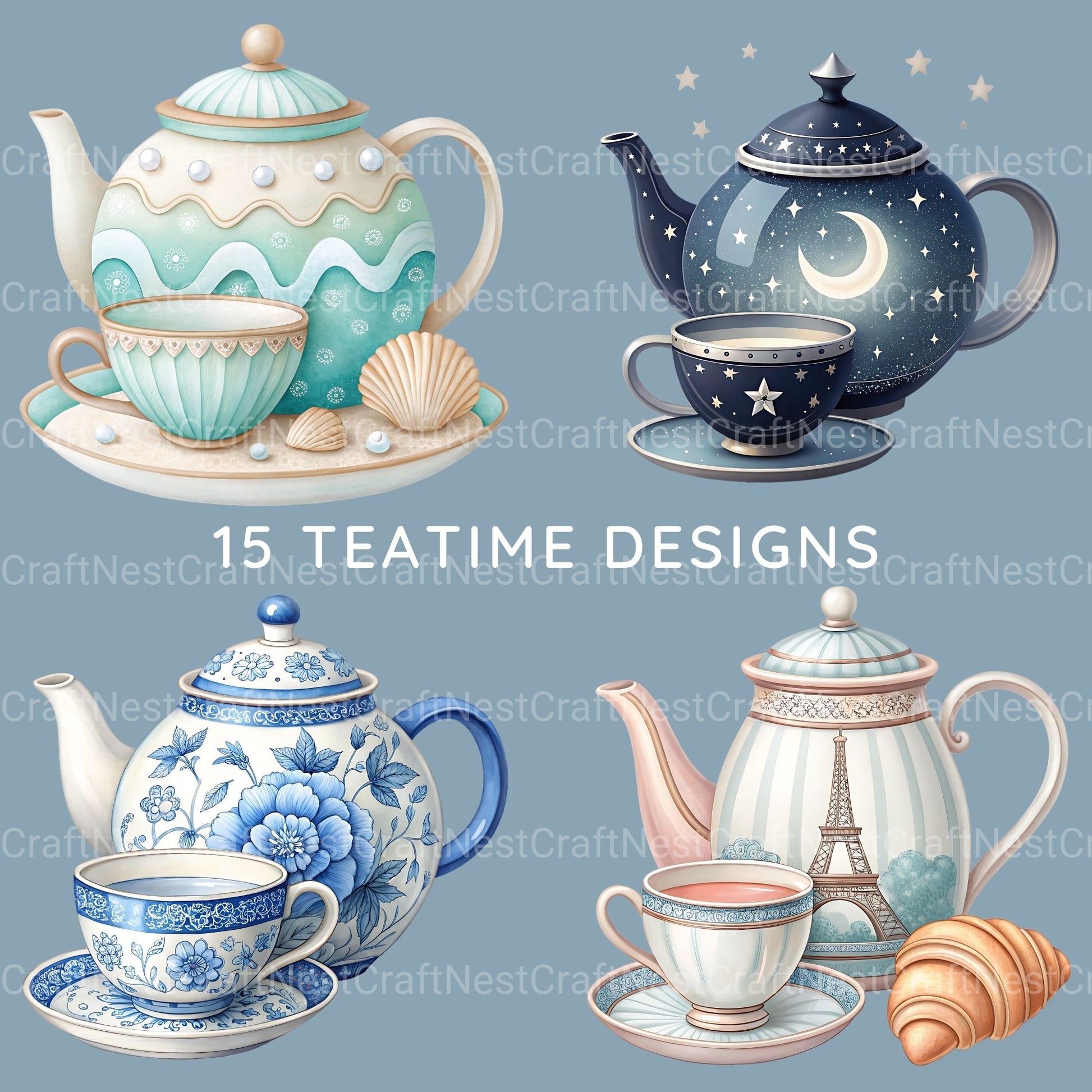 Teatime Clipart Bundle - CraftNest - Digital Crafting and Art