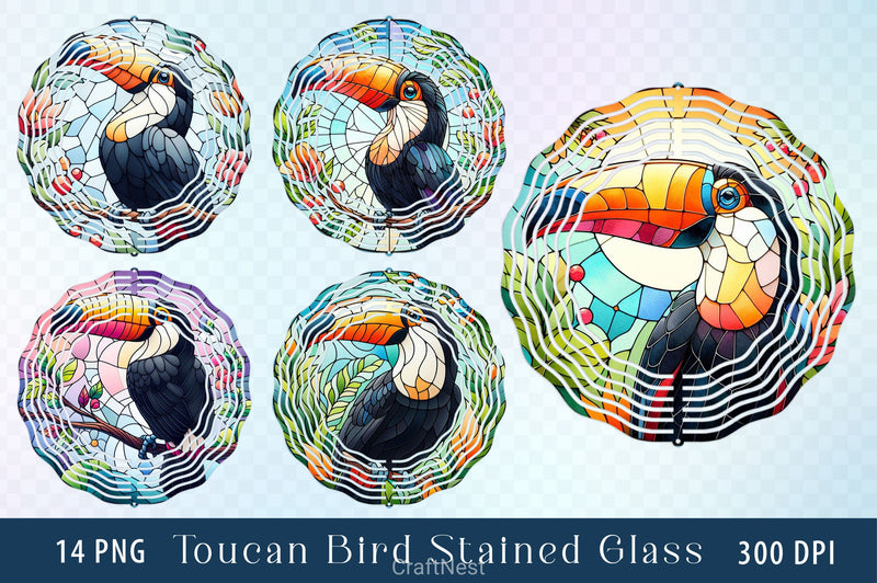 Toucan Bird Stained Glass Clipart Bundle - CraftNest - Digital Crafting and Art